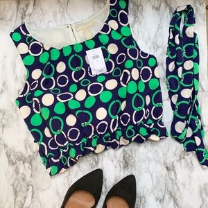Banana Republic blue green white dress! (& belt)